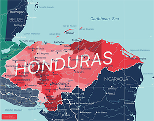 Image showing Honduras country detailed editable map