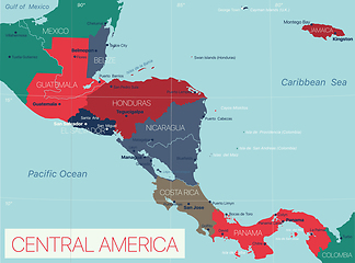 Image showing Central America detailed editable map