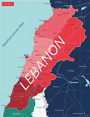Image showing Lebanon country detailed editable map
