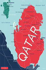 Image showing Qatar country detailed editable map