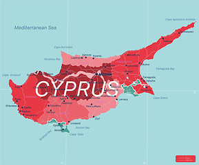 Image showing Cyprus country detailed editable map