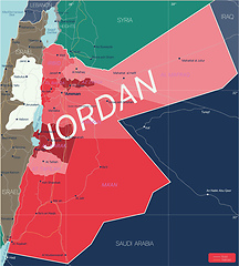 Image showing Jordan country detailed editable map