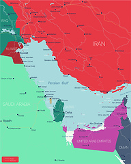 Image showing Persian Gulf region editable map