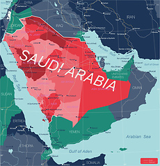 Image showing Saudi Arabia country detailed editable map