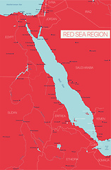 Image showing Red Sea region editable map