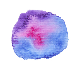 Image showing Hand painted watercolor blob on textured paper.