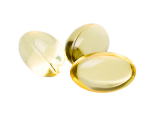 Image showing Fish oil capsules isolated on white background