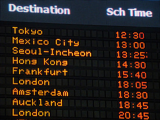 Image showing Airport information board