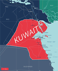 Image showing Kuwait country detailed editable map