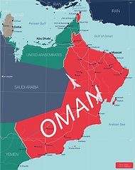 Image showing Oman country detailed editable map