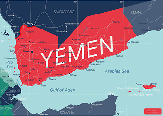 Image showing Yemen country detailed editable map