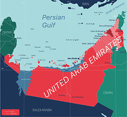 Image showing United Arab Emirates country detailed editable map