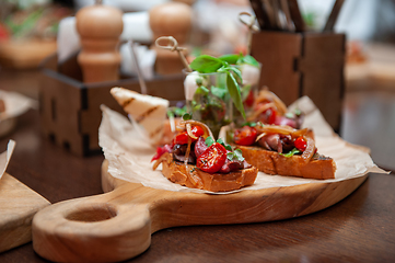 Image showing Tasty tomato Italian bruschetta