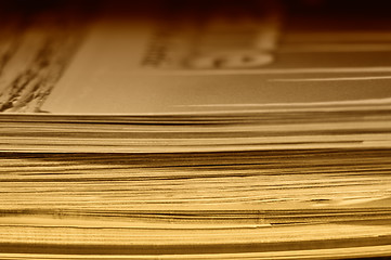 Image showing Stack of Old Newspapers