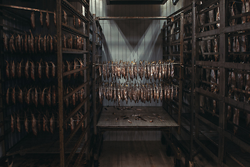 Image showing Smoked fish production concept