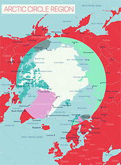 Image showing Arctic Circle Region detailed editable map