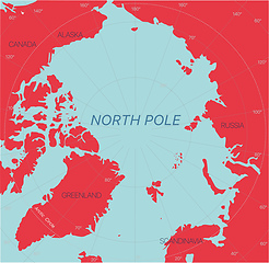 Image showing North Pole detailed editable map