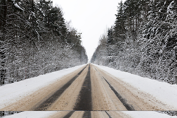 Image showing winter paved road