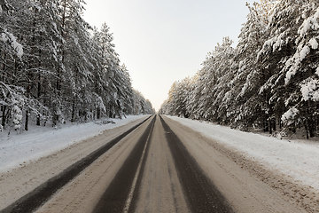 Image showing narrow winter road