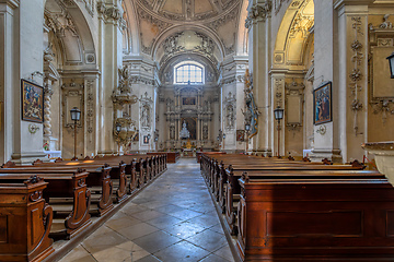 Image showing Interior of baroque of church of the Assumption of the Virgin Mary in Valtice, Czech republic