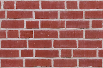 Image showing Seamless red brown brick wall texture background