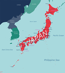 Image showing JAPAN detailed editable map