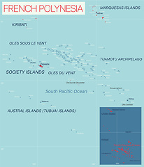 Image showing French Polynesia detailed editable map