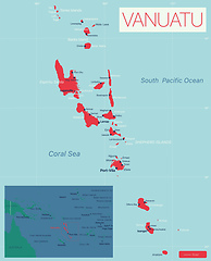 Image showing Vanuatu detailed editable map