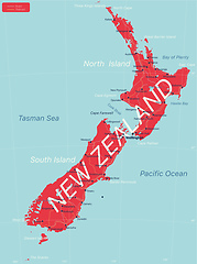 Image showing New Zealand detailed editable map