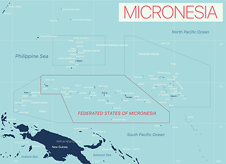 Image showing Micronesia detailed editable map