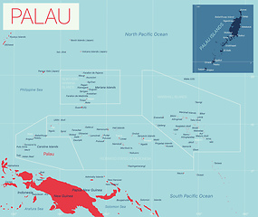 Image showing Palau detailed editable map