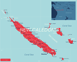 Image showing New Caledonia detailed editable map