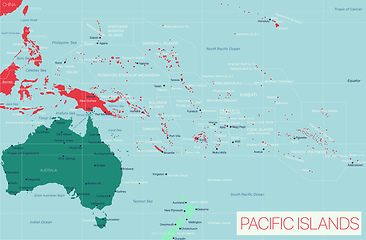 Image showing Pacific Island detailed editable map