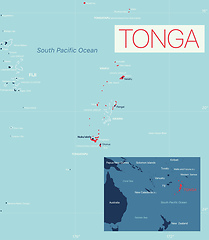 Image showing Tonga detailed editable map