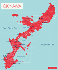 Image showing Okinawa detailed editable map