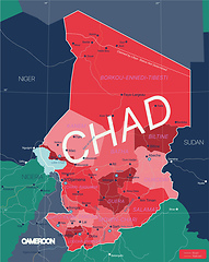 Image showing Chad country detailed editable map