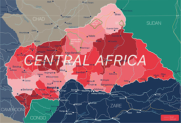 Image showing Central Africa country detailed editable map