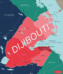 Image showing Dijibouti country detailed editable map