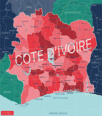 Image showing Cote d Ivoire country detailed editable map
