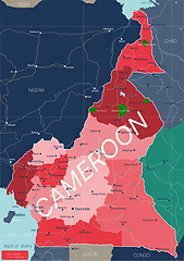 Image showing Cameroon country detailed editable map