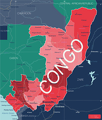 Image showing Congo country detailed editable map