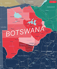 Image showing Botswana country detailed editable map