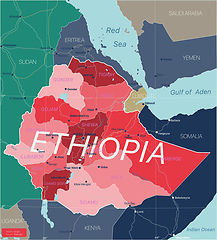 Image showing Ethiopia country detailed editable map