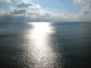 Image showing Sunlight path on a sea surface