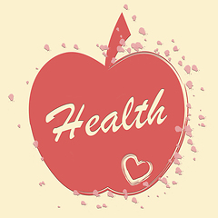 Image showing Health Apple Means Healthy Wellness And Care