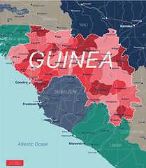 Image showing Guinea country detailed editable map