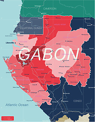 Image showing Gabon country detailed editable map