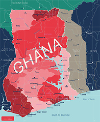 Image showing Ghana country detailed editable map