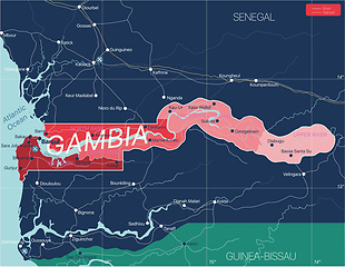 Image showing Gambia country detailed editable map