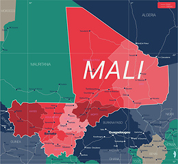 Image showing Mali country detailed editable map